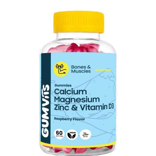 Gumvits Calcium Magnesium Zinc & Vitamin D3 Gummies  60 Ct