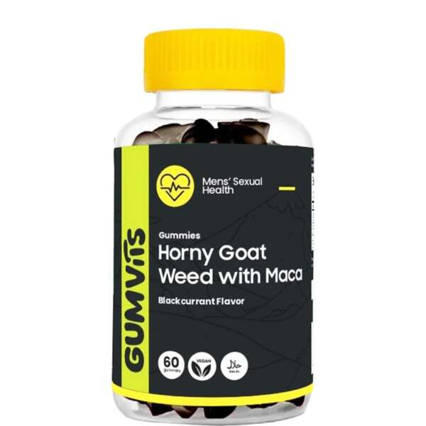 Gumvits Horny Goat Weed & Maca Root Gummies  60 Ct