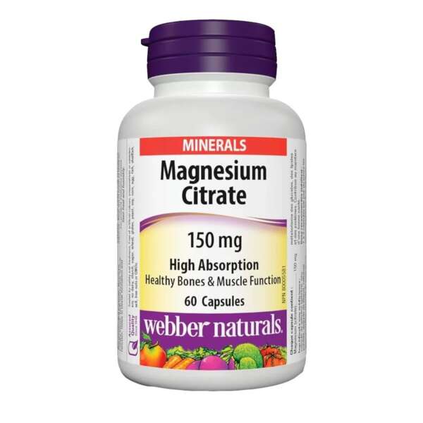 Webber Naturals Magnesium Citrate High Absorption 150mg  60 Ct