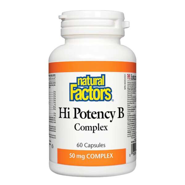 Natural Factors Hi Potency B-50 B Complex 60 Ct